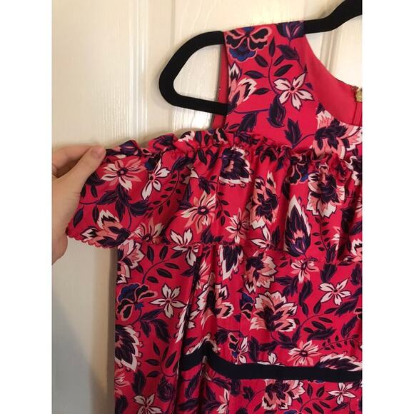 Draper James Francie Floral Cold Shoulder Dress Raspberry Red - Size 4 - Picture 7 of 10
